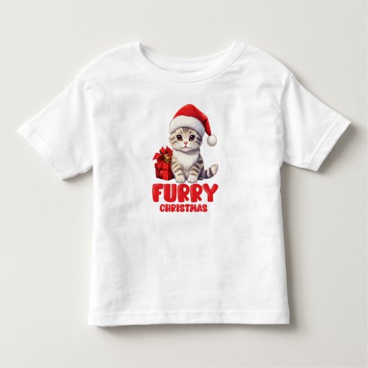 Schattigee harige kerst kinder shirts (Voorkant)