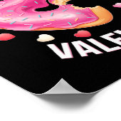 Schattigee Hart Donut met Roze Frosting Valentijns Poster (Hoek)