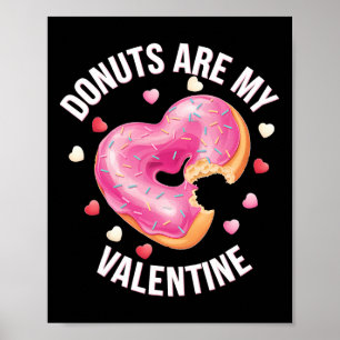Schattigee Hart Donut met Roze Frosting Valentijns Poster