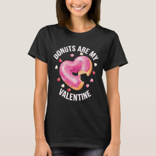 Schattigee Hart Donut met Roze Frosting Valentijns T-shirt