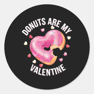 Schattigee hart donut met roze ijskoude Valentijns Ronde Sticker