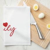 Schattigee Hart Familie Aangepaste Tekst Theedoek (Quarter Fold)