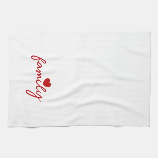 Schattigee Hart Familie Aangepaste Tekst Theedoek (Horizontaal)