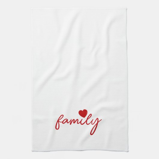 Schattigee Hart Familie Aangepaste Tekst Theedoek (Verticaal)