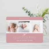 Schattigee Hart Foto Collage Geboorteaankondiging Bedankkaart (Staand voorkant)