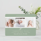 Schattigee Hart Fotostrip Geboorteaankondiging Sag Bedankkaart (Staand voorkant)