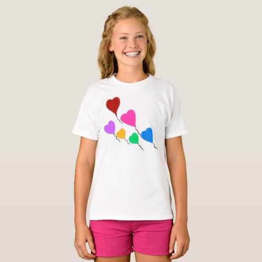 Schattigee hartballonnen Kinder T-shirt (Voorkant volledig)