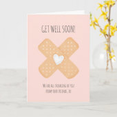 Schattigee hartband Aid Pleister Pink wordt snel b Kaart (Gele Bloem)