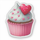 Schattigee hartcupcake sticker (Voorkant)