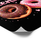 Schattigee hartdonut met roze glazige donuts zijn  poster (Hoek)