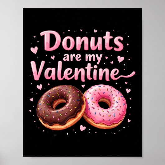 Schattigee hartdonut met roze glazige donuts zijn  poster (Voorkant)