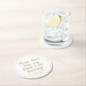 Schattigee harten aangepaste gouden tekst namen da ronde kartonnen onderzetter (Insitu)