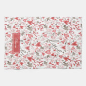 Schattigee harten Boho Valentijnse  Pattern Theedoek (Horizontaal)