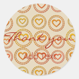 Schattigee Harten Dank u Wedding Thanksgiving Stic Ronde Sticker