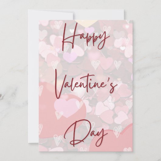 Schattigee Harten Eenvoudige Valentijnsdag Kaart (Voorkant)