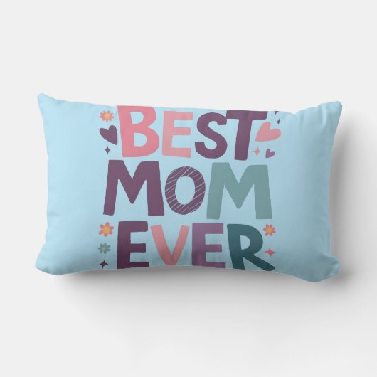 Schattigee harten en bloemen beste mam ooit kussen (Achterkant)