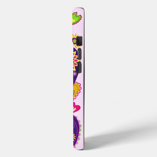 Schattigee harten en bloemen Case-Mate iPhone case (Achterkant / Links)