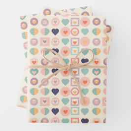 Schattigee harten en geometrische vormen inpakpapier vel
