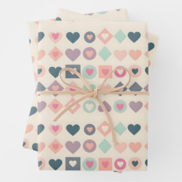 Schattigee harten en geometrische vormen inpakpapier vel