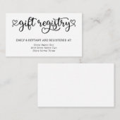 Schattigee Harten Gift Registry Wedding Informatiekaartje (Voorkant / Achterkant)