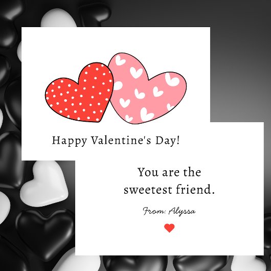 Schattigee Harten Kinder School Valentijn Kaart