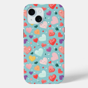 Schattigee harten Kleurrijke Patroon iPhone 15 Case