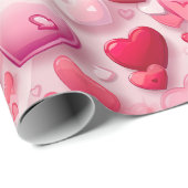 Schattigee harten liefde Valentijns's Gift Cadeaupapier (Rol Hoek)