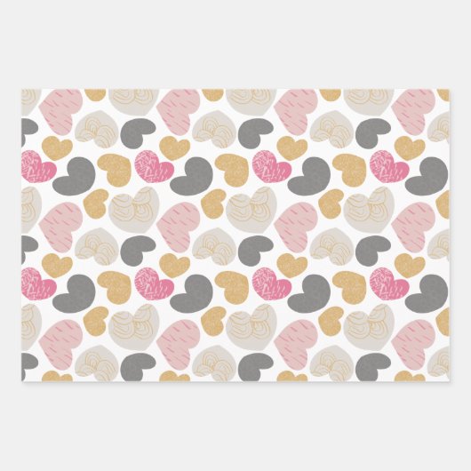 Schattigee harten Pastel Pinks Pattern Inpakpapier Vel (Voorkant)