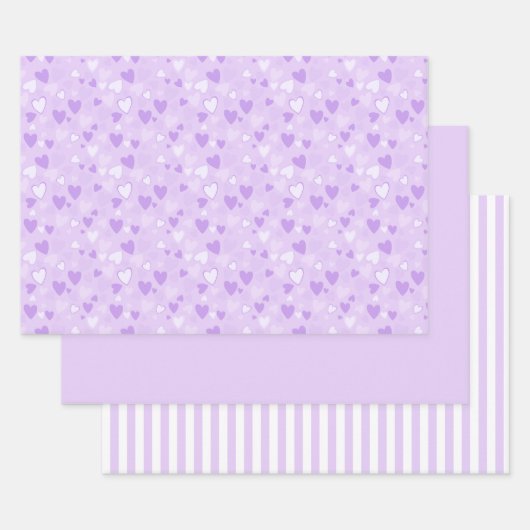Schattigee Harten Print Lavendel Wrapping Sheet Se Inpakpapier Vel (Set)