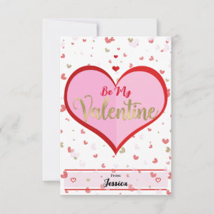 Schattigee harten roze rood goud digitale Valentij Kaart