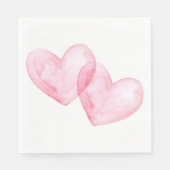 Schattigee Harten Roze Waterverf Hart Wedding Servet (Voorkant)