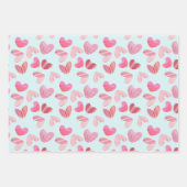 Schattigee harten roze Waterverf & textuurpatroon Inpakpapier Vel (Voorkant 3)