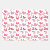 Schattigee harten roze Waterverf & textuurpatroon Inpakpapier Vel (Voorkant 2)