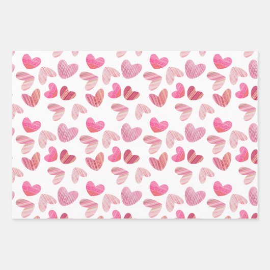 Schattigee harten roze Waterverf & textuurpatroon Inpakpapier Vel (Voorkant 2)