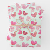 Schattigee harten roze Waterverf & textuurpatroon Inpakpapier Vel (In situ)