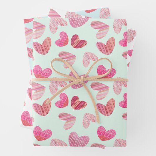 Schattigee harten roze Waterverf & textuurpatroon Inpakpapier Vel (In situ)