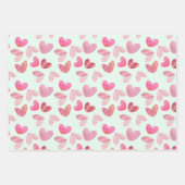 Schattigee harten roze Waterverf & textuurpatroon Inpakpapier Vel (Voorkant)