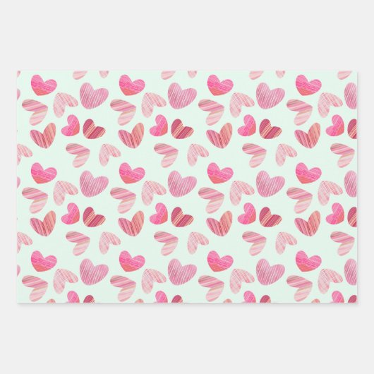 Schattigee harten roze Waterverf & textuurpatroon Inpakpapier Vel (Voorkant)