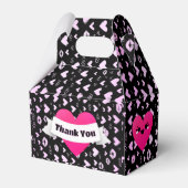 Schattigee Harten Roze & Zwart, Trouwen, Verloving Bedankdoosjes (Voorkant Zijde)