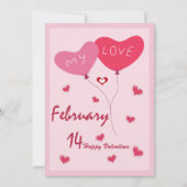 Schattigee harten thema roze en rood kaart (Voorkant)