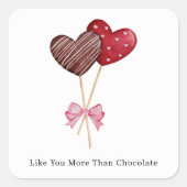 Schattigee harten Waterverf Valentijnsdag Vierkante Sticker (Voorkant)