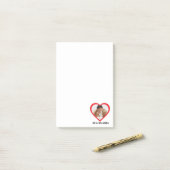 Schattigee hartfoto, eenvoudig gepersonaliseerd post-it® notes (Op bureau)