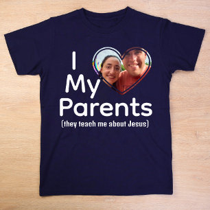 Schattigee hartfoto Ik hou van mijn ouders Jezus T-shirt