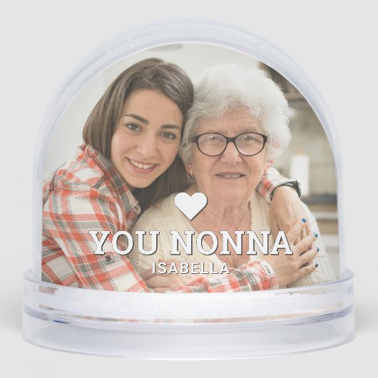 Schattigee HARTLIEFDE U NONNA Moederdag Foto Sneeuwbol (Voorkant)