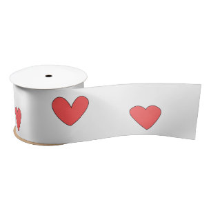 Schattigee harttekeningen satijnen lint