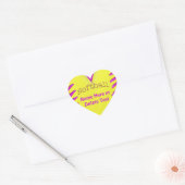 Schattigee hartvormige gepersonaliseerde softbal S Hart Sticker (Envelop)