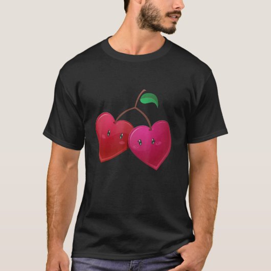 Schattigee hartvormige kersen t-shirt (Voorkant)