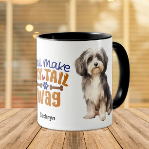Schattigee Havanese Dog Je maakt mijn staart wag Mok
