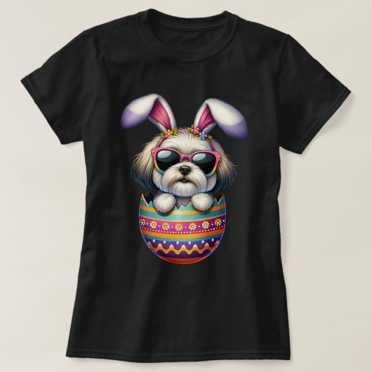 Schattigee Havanezer Happy Easter Day Hond Papa Ho T-shirt (Design voorkant)