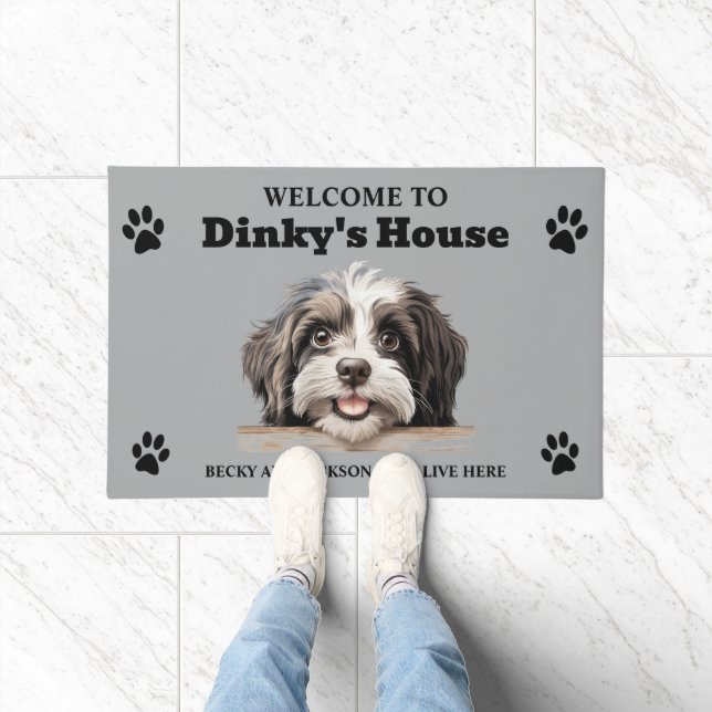 Schattigee Havanezer Waterhond Foto Deurmat (Binnen)